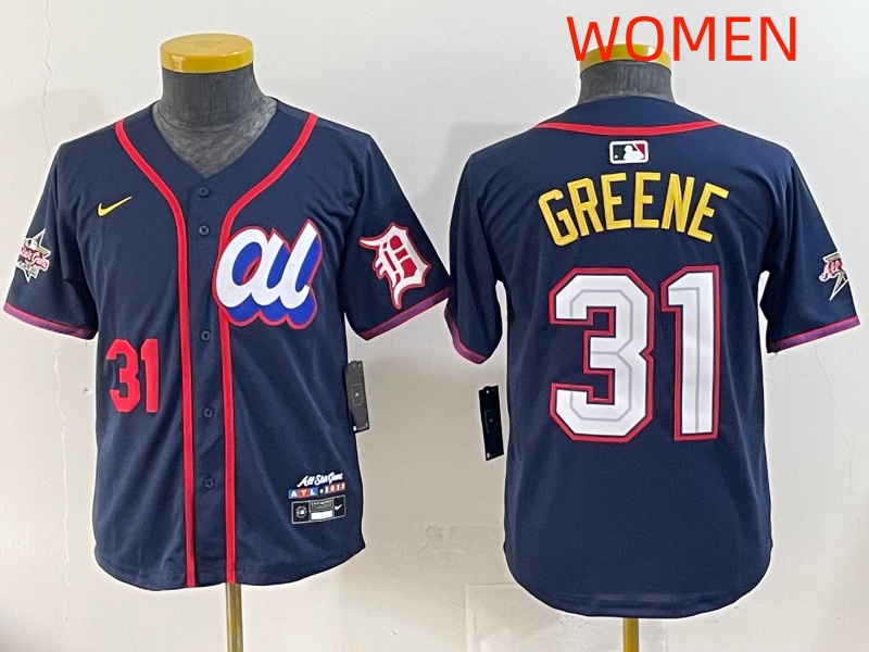 women 2025 Detroit Tigers #31 Greene Drak Blue All star Nike MLB Jersey style 3